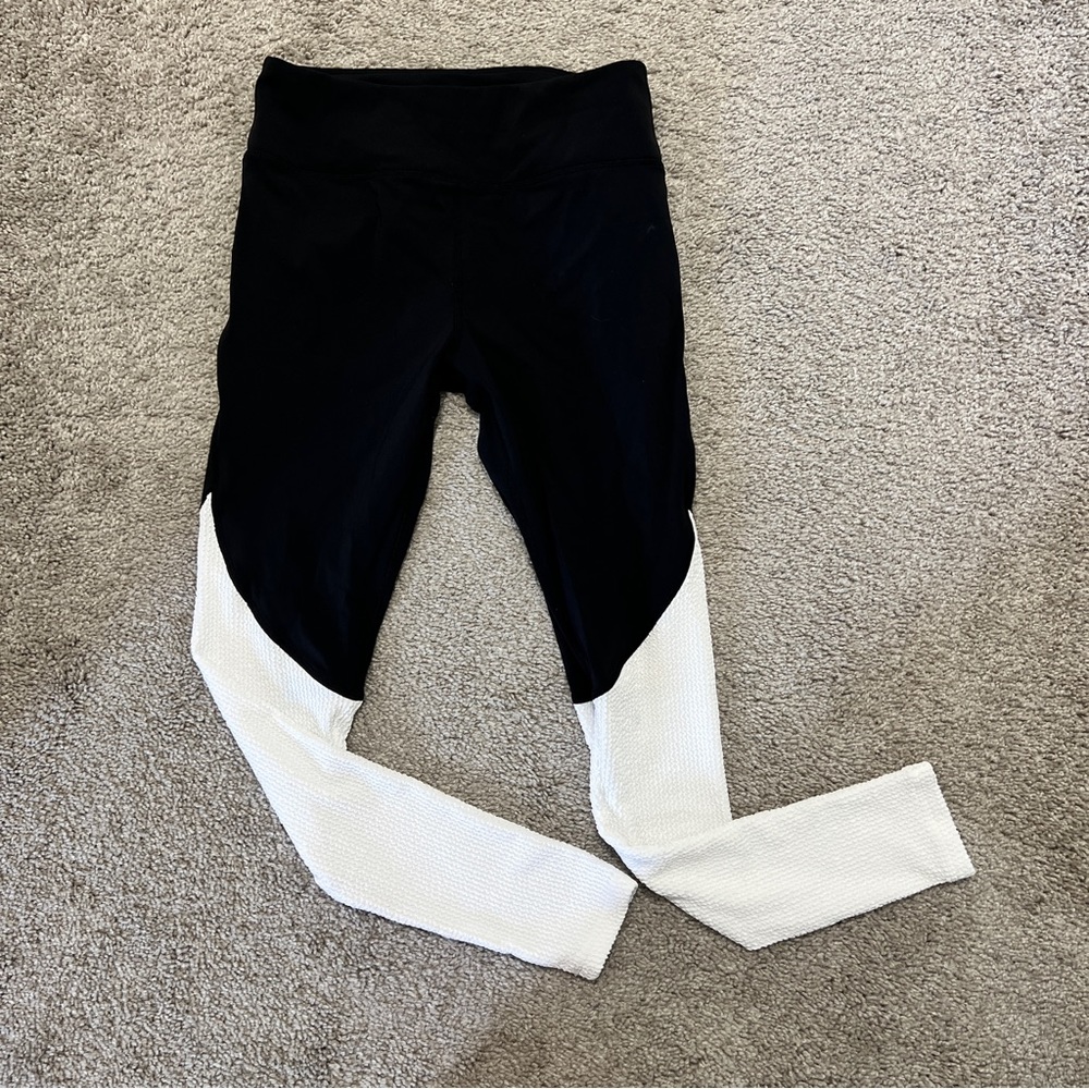 Alala Black & White Ribbed Leggings